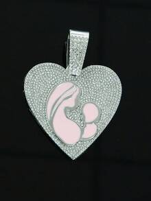 1 件全水钻粉色滴油心形吊坠,代表母爱,适合日常佩戴 - 吊墜項鍊 - 查看 17