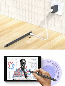 90mAh 容量触控笔，具备防误触和倾斜感应功能，兼容 iPad 10（10.9 英寸，2022 年款）、iPad Air 4/5/6/M4、iPad A16（11 英寸，2025 年款）、iPad Air 11/13 英寸（M3/M2）、iPad Pro 11/12.9 英寸 - 黑色 - 黑色 - 查看 6