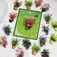 20 peças de adesivos decorativos de folhas de plantas para animais de estimação, adesivos decorativos para diário, material para scrapbooking, decoração para álbum, adesivos de diário