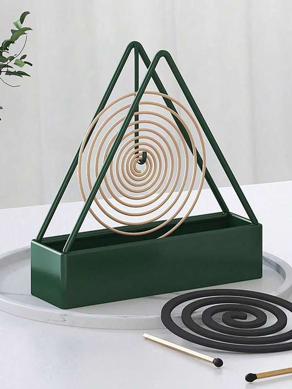 Soporte triangular simple de hierro para espiral antimosquitos, bandeja para espiral antimosquitos, asiento gris, quemador de incienso colgante vertical creativo para el hogar, caja para espiral antimosquitos, Halloween, espeluznante, otoño, festival, Navidad, invierno, vacaciones, festival