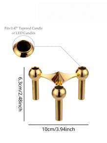 1-delige set metalen kaarsenhouders met moleculaire structuur, Scandinavische, retro en minimalistische driepotige kaarsenhouders, kerndecoratie voor de woonkamer, geometrische creatieve ornamenten, decoratie voor kaarsenhouders in huis, voor huisdecoratie