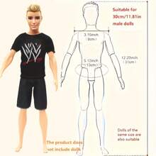 10pcs/Set 11.5-Inch Boy Doll Clothes Assortment, Including 4 Random Tops, 4 Pants, 2 Pairs Of Shoes, Children Party Gift Package, Great For Christmas And Birthday Parties, Doll Not Included - Multicolor - View 6