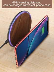 Personalized Customization Wooden Qi Charger Pad - 15W Fast Wireless Charging Station, Wooden Wireless Charger, Custom Name Engraved Charging Station,Groomsmen Gift