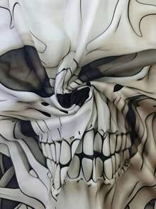 Men's 3D Printed Skull Pattern Long Sleeved T-Shirt, Casual Round Neck, Polyester Knitted Fabric, Slightly Elastic, Regular Pullover, Breathable Street Style, Lightweight And Breathable, Suitable For All Seasons, Give Gifts To Friends - Multicolor - View 6