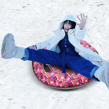 Inflatable Sledding Tube For Winter Fun - Durable Oxford Cloth, 80cm, Perfect For Kids And Adults, Quick Inflation, Lightweight, Ideal For Snowy Adventures - Multicolor - View 1