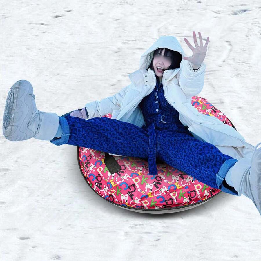Inflatable Sledding Tube For Winter Fun - Durable Oxford Cloth, 80cm, Perfect For Kids And Adults, Quick Inflation, Lightweight, Ideal For Snowy Adventures - Multicolor - View 1