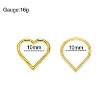 2 Pcs Daith Piercing Jewelry Hypoallergenic CZ Heart Cartilage Earring 18K Gold Plating Water Droplet Septum Ring 316L Stainless Steel Moon Helix Earring For Women