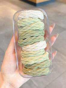 20 件随机花卉图案超柔软高弹力发带、发圈、发绳（盒子是摄影道具）、马尾辫夹、发圈、发球 - 多色30pcs - 查看 10