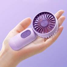 VanSmaGo Caming Fan Portable Mini Outdoor Fan Set [2/3/4/5/6/9/10 Pieces] Handheld Personal Small Fan With 3 Speed For Outdoor Travel, USB Rechargeable Battery Powered Durable Eyelash Fan, Multiple Colors - 5 chiếc Đen + Hồng + Xanh + Hồng + Tím - Xem 5
