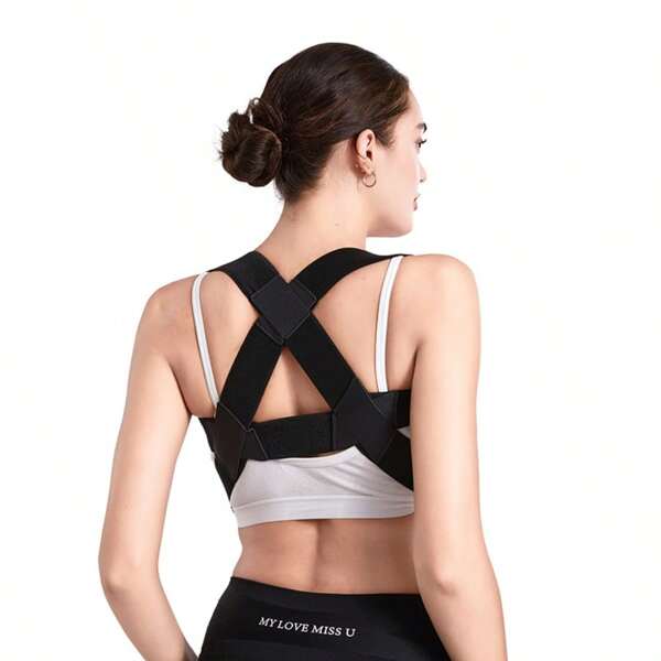 1 pièce Correcteur de posture invisible unisexe adulte Brace de dos réglable pour entraînement, entraînement de la poitrine musculaire ouverte Strap de banc de poitrine. Accessoires de gym pour femmes