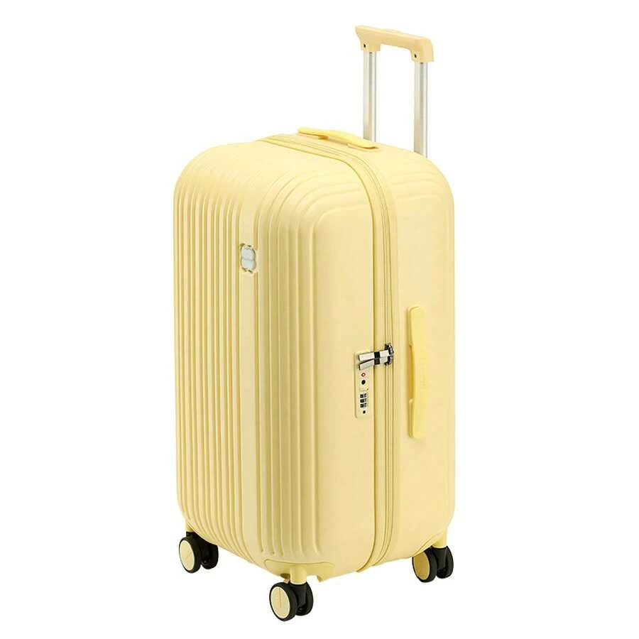 Luggage Suitcase Carry-On Shockproof Rolling Lightweight Small Password Travel Bag Box RWXF - Yellow - View 1
