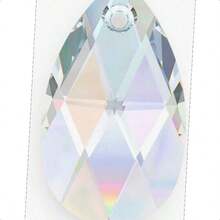 .20pcs Czech Faceted Crystal Pear Chandelier Pendant Suncatcher 22mm 0.87 Inch April Clear AB Birthstone Loose Drop Beads For Jewelry Craft Making CCE2