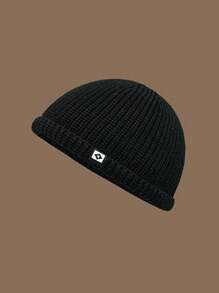 1 Stück Herren gestrickte Mütze mit Buchstickerei, lässige Streetwear Beanie Mütze