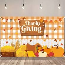 Thanksgiving Banner - Joyful Thanksgiving Decor With Pumpkins, Harvest Themed Home Garden Party Backdrop, Easy Hanging Design, Durable Polyester Fabric, High Quality Printing, Essential For Home Celebration, Cheerful Turkey Pattern