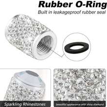 4个/套闪亮轮胎气门嘴帽，手工水晶轮胎气门嘴帽，通用汽车轮胎气门嘴帽，镶嵌水钻，适用于轿车、SUV、摩托车、自行车、卡车 - 粉色 - 查看 5