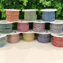 (5码/10码)银色AB钻、水晶钻密链、银钻、爪链、钻石链、钻石爪链、钻石装饰链、电泳链、电镀密爪钻石缝纫工艺链DIY、圣诞节和万圣节装饰、优雅简约身体链、钻石装饰链、 - 彩色 - 查看 1