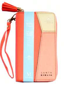 Biblia Chequera RV1960 Imit Piel Coral Y Beige Con Indice - Single Book - View 1