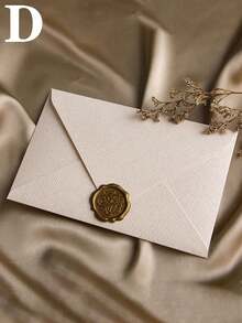 纯色纸质信封，带蜡封贴纸，复古多用途办公信封，婚礼请柬，情书，贺卡，新年朋友礼物，带蜡封的信纸