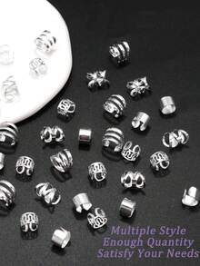 40 件发饰，适合辫子，金色发箍，多款式发环，可调节发珠，适合辫子辫子配件，适合女性和女孩，爪夹，发夹，发夹，发夹，学校用品