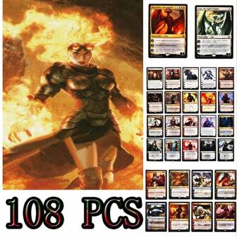 108 cartas proxy de Magic: The Gathering que incluyen tierras duales, tierras búsqueda y tierras de sacudida con núcleo negro