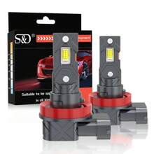 S&D 20000流明 H11 LED 灯 Canbus 9005 HB3 9006 HB4 LED 汽车前照灯灯泡超亮 6500K 12V 雾灯