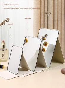 1Pc składane lustro do makijażu z toaletką kosmetyczną do podróży, toaletka, wystrój pokoju, akademik, prezenty kosmetyczne (prostokątne)