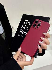 1个仿液态绒毛手机壳，商务风格手机壳，兼容三星S21/S22/S23/S24/S25，兼容苹果17/17 Pro、17 Pro Max、16/16 Pro/16 Pro Max、15 Pro Max、14/13/12/11，兼容OPPO，兼容红米，兼容，手机壳，手机配件，适用于13英寸和16英寸手机，送朋友的礼物，17 Pro Max手机壳 - 酒紅色 - 查看 6