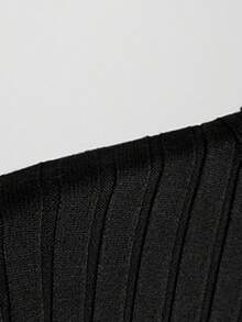 Men's Casual Ribbed Knit Pullover Sweater, Half-High Neck, Minimalist Stylish For Everyday Wear , Fall