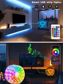 NBBUFF 3ft-100ft LED Strip Lights For Bedroom With Remote And Smart App Control RGB Music Sync Color Changing Led Lights For PC Home Lighting Mirror Kitchen Bar Cabinet Birthday Decor Gaming Equipment - Multicolor - View 2