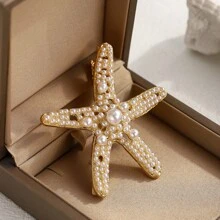2pcs Ocean Theme Hair Accessories For Women - Starfish Hair Clips, Pearl Starfish Hair Clamp, Side Clamps Duck Clips, Beach Vacation Style Decorative Hairpieces, Claw Clips, Hair Claws, Hair Slide, Hair Barrettes, Alligator Hair Clip, School Stuff, Pearl Hair Accessories