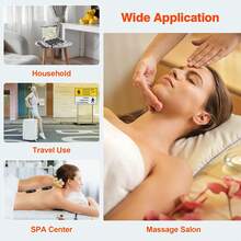 Portable Massage Stone Warmer, 18pcs Hot Stone Massage Set, Electric Rock Heater Kit, Dry Heating Box For SPA Center, Beauty Salon, Travel & Home Use - 查看 2