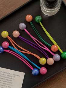Set da 10 elastici per capelli multicolori semplici per bambine, accessori per capelli resistenti, fasce per capelli versatili, corda per capelli, adatti per l'uso quotidiano.