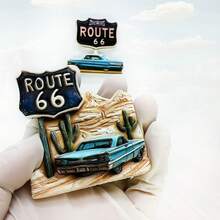 1pc Polyresin Fridge Magnet Souvenir, Landmarks Of Los Angeles, Seattle, Colorado Grand Canyon, Statue Of Liberty New York, Route 66, Brooklyn Cowboy, Home Decor, Kitchen, Bedroom Wall Decoration, Gifts From USA Travel - Multicolor - View 7