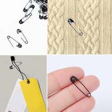 100PCS Safety Pins, Small Safety Pins, 0.8 X 0.2 Inch Safety Pins Bulk, Black Safety Pin Pins, Rust Resistant Safety Pins For Clothes, Sewing, Crafts, Paper - 黑色 - 查看 5