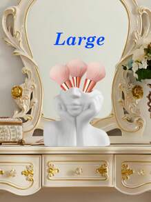 3 styles de porte-pinceaux en forme de visage artistique, organisateurs élégants pour le maquillage et les accessoires, parfaits pour le rangement du maquillage de mariage et les cadeaux pour la fête des mères (blanc). Décoration de salle de bain à la maison, organisateur de maquillage d'été, retour à l'école
