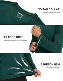 Men's Long Sleeve Shirts UPF 50+ UV Sun Protection Athletic Shirts For Hiking Running Workout Rash Guard-2025 - Dark Green - View 4