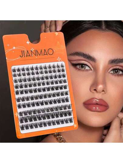 120 piezas LC07 Pestañas postizas de mink falso de 10-16mm de tamaño mixto, pestañas esponjosas y difuminadas de alto volumen, pestañas dramáticas de aspecto natural