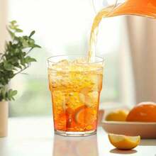 7PCS透明冷水壶，配不锈钢盖和木盖，6个透明杯体，大小漏孔V型防漏喷嘴，水流顺畅 - 用于果汁、牛奶、冷热饮品，家庭餐厅、酒店水壶，适用于家庭厨房、客厅、餐厅、酒吧、派对、户外露营和花园聚会，轻巧耐用，秋季便携