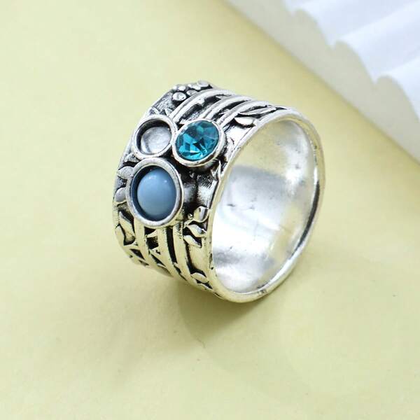 Wholesale Fashionable & Personalized Colorful Stone Alloy Ring Sets, Cross-Border Trending Product