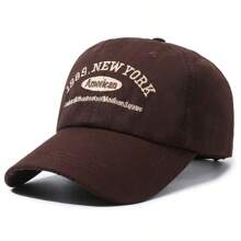 1989 NewYork Retro Baseball Cap, Women's Casual Street Letter Embroidery Sun Hat, Adjustable Unisex Summer Daily Wear