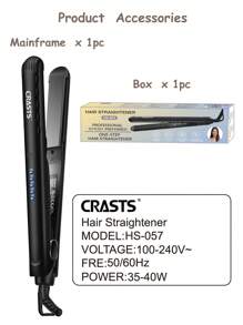 CRASTS 直发平板夹：二合一直发器和卷发器，沙龙使用，可调节 4 档，适用于头发，包括刘海板 - 英規插(220-240V) - 查看 6