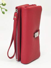 Women's Mini Handheld Phone Wallet Soft PU Zippered Long Wallet Multi-Function Phone Wallet Minimalist And Lightweight Clutch Bag Large Capacity Card Holder Elegant Zipper Coin Purse For Women Wallet Purse Wallet - Multicolor - View 6