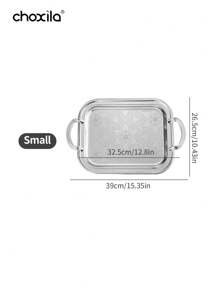 choxila 1 件/3 件银色花卉图案托盘带手柄，甜点杯储存托盘，装饰托盘，上菜托盘，餐盘，下午茶、家庭聚会、卧室、露营、酒店、办公室的家居生活必需品