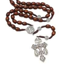 圣本笃木质念珠项链（1件），男士祈祷珠，天主教信仰饰品，宗教礼物 - 念珠KR014 - 查看 5