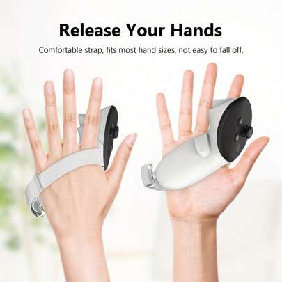 Adjustable Soft Hand Strap Controller Grips, Compatible With Meta/Oculus Quest 3/3s, Anti-Drop Cord Battery Cover, Durable ABS Material, Gaming Accessory - No Battery, No Electronic Components