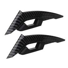 2pcs/Set Motorcycle Stickers Black Carbon Fiber Styling Decals, Helmet Decor, Motorcycle Decoration - Black - View 8