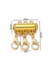 1 件多股滑动锁扣，项链连接器适合绳索/链条首饰 - 金色 - 查看 2