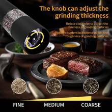 Molinillo - Grosor ajustable, a batería, con luces LED, diseño transparente de 360°, adecuado para cocina y cocina al aire libre, perfecto para chefs de hogar y compradores de regalos