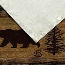 1pc Bear Pattern Printed Table Runner, 4/6/8pcs Matching Bear Printed Placemats, Suitable For Festivals, Parties, Birthdays, Dinners, Kitchen & Dining Room Table Decor, All Seasons Home Decoration