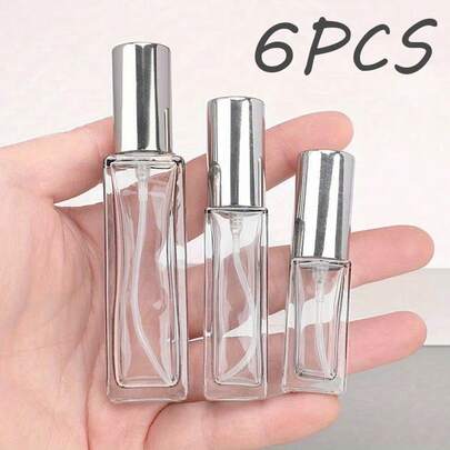 6 sticle de parfum de călătorie reîncărcabile de 5/10/20 ml, pulverizator de ceață din sticlă, etanș, potrivit pentru mostre de colonie, recipiente de dimensiuni de călătorie